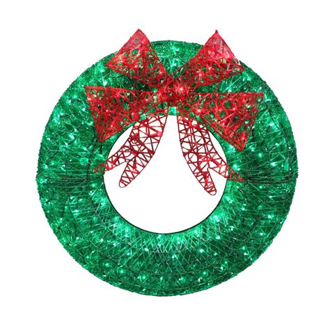 large lighted outdoor wreath